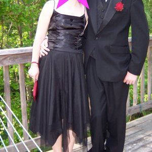 Vintage Black Lace Up Dress (Brand: Scene)